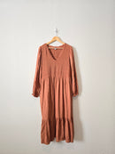 Terracotta Embroidered Dress (XL)