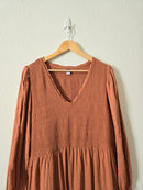 Terracotta Embroidered Dress (XL)