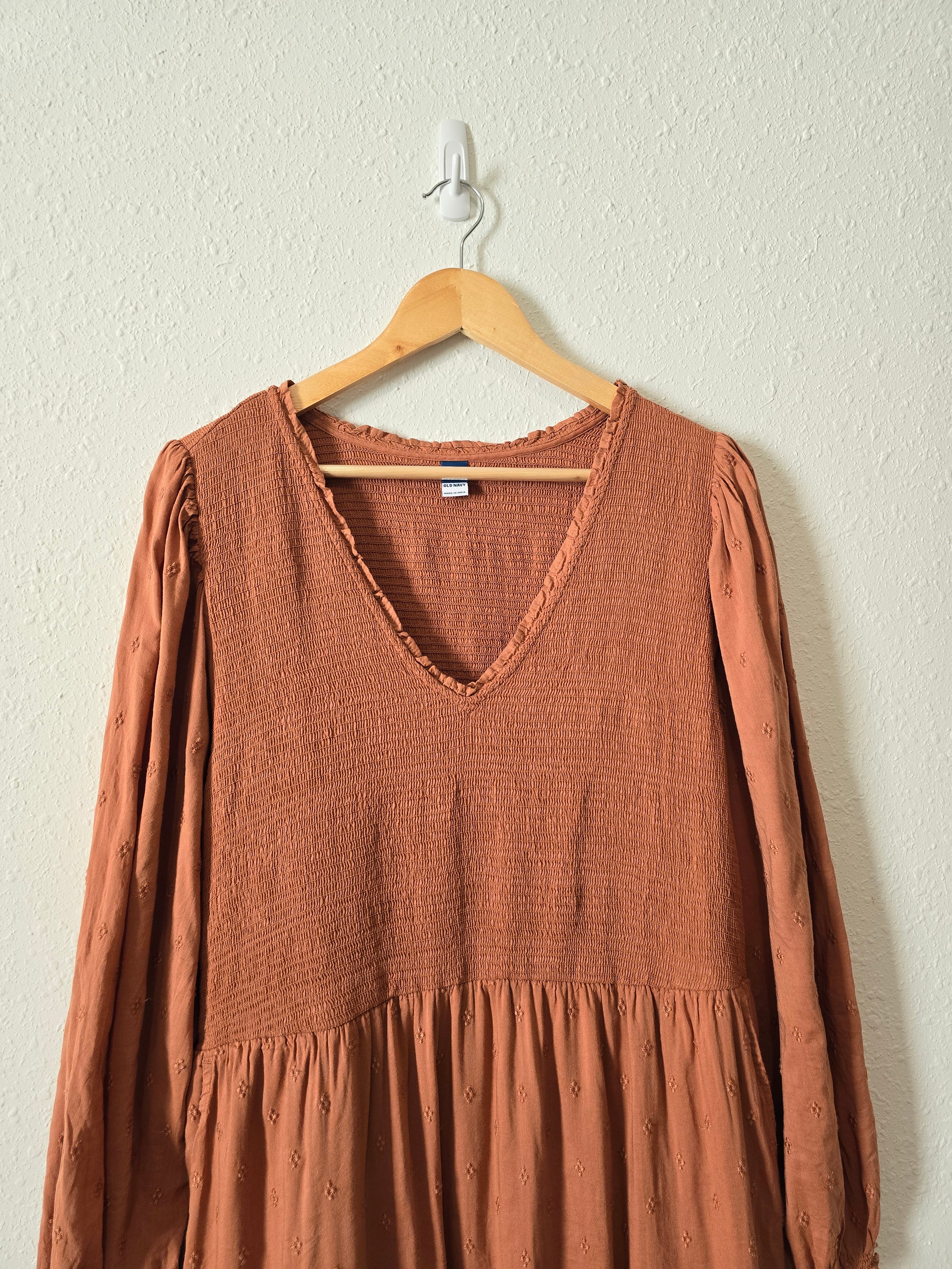 Terracotta Embroidered Dress (XL)