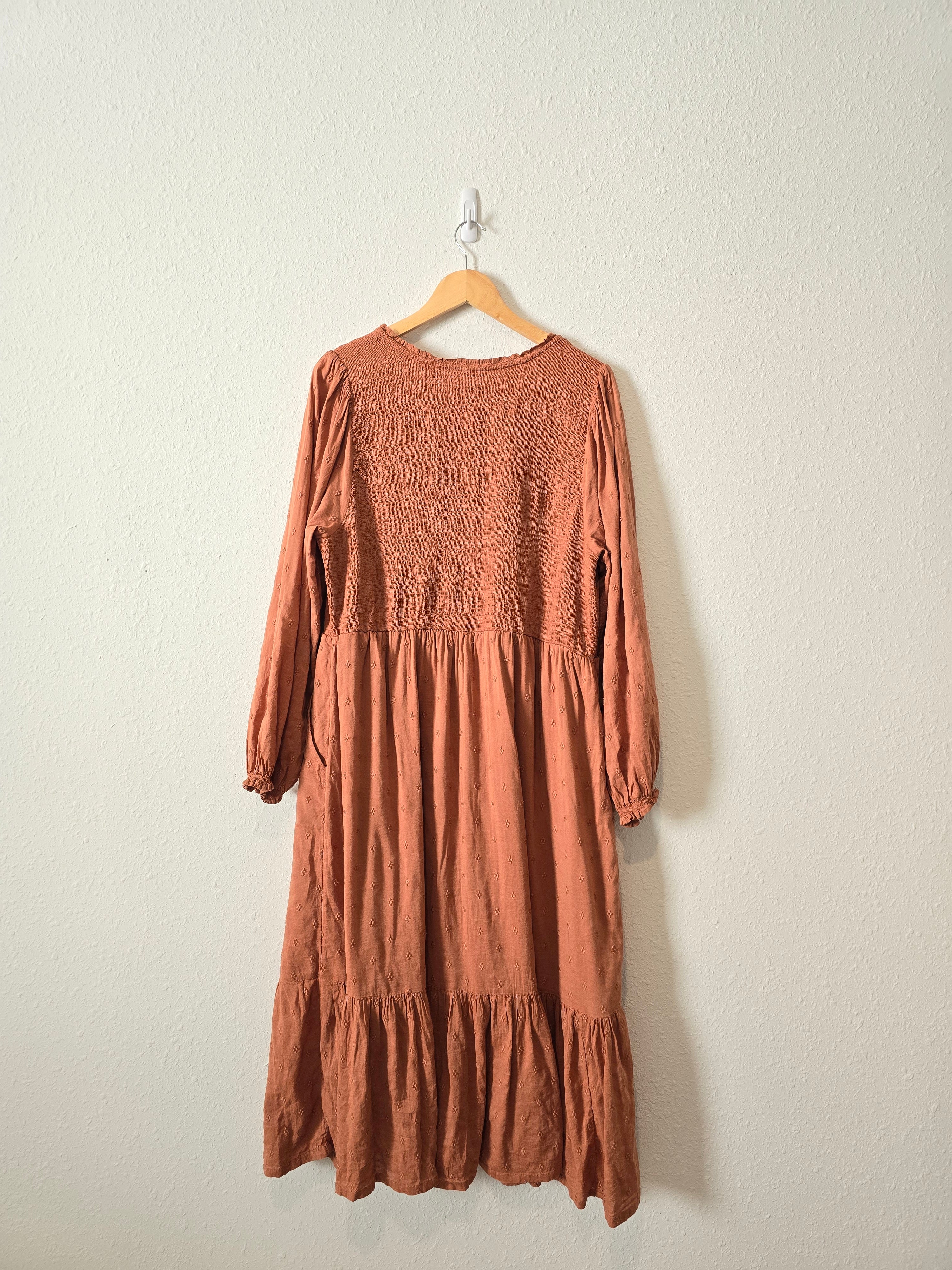 Terracotta Embroidered Dress (XL)