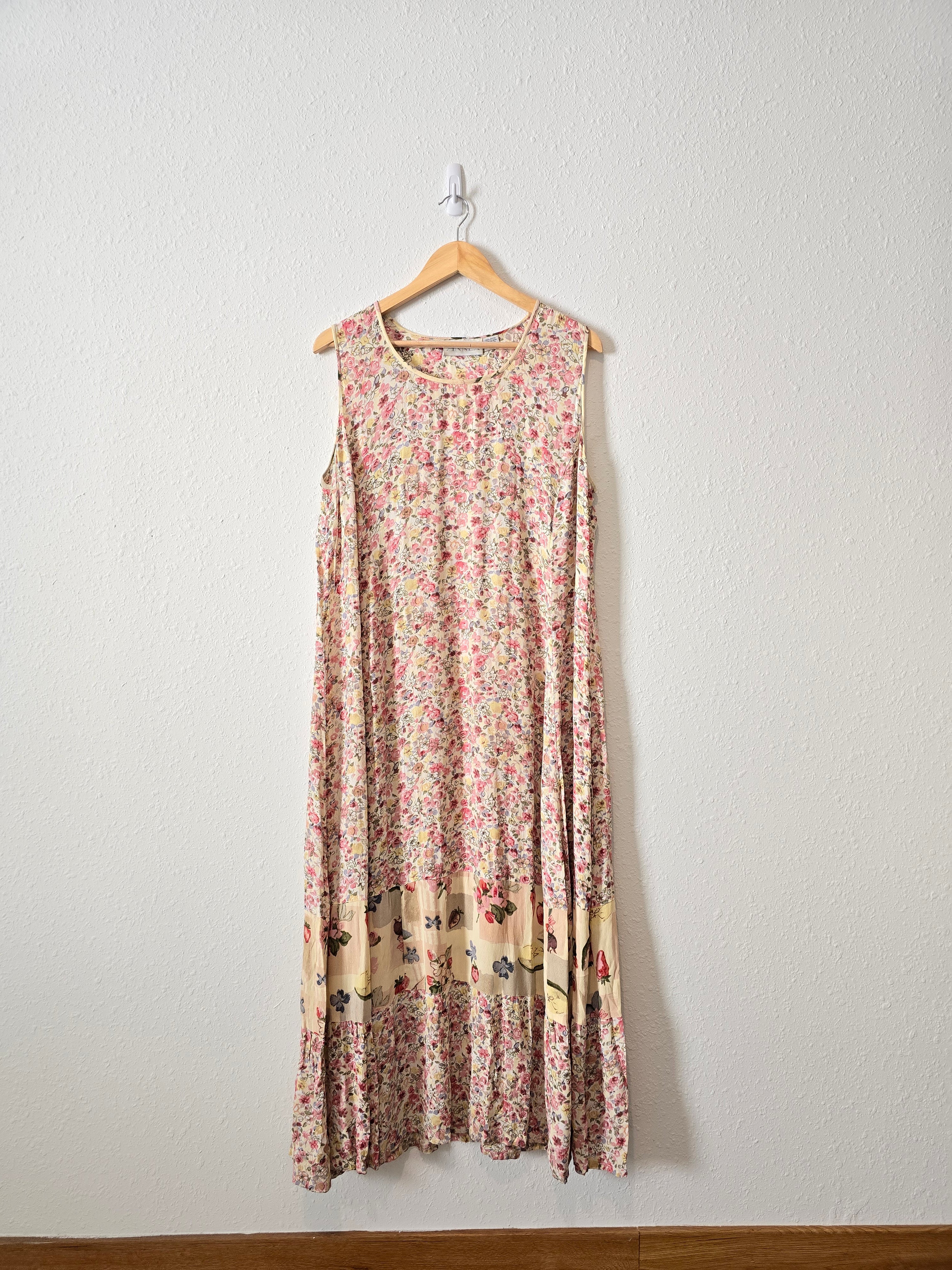 Vintage Colorful Oversized Maxi Dress (S)