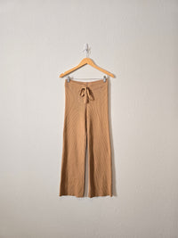 Camel Ribbed Lounge Pants (S)