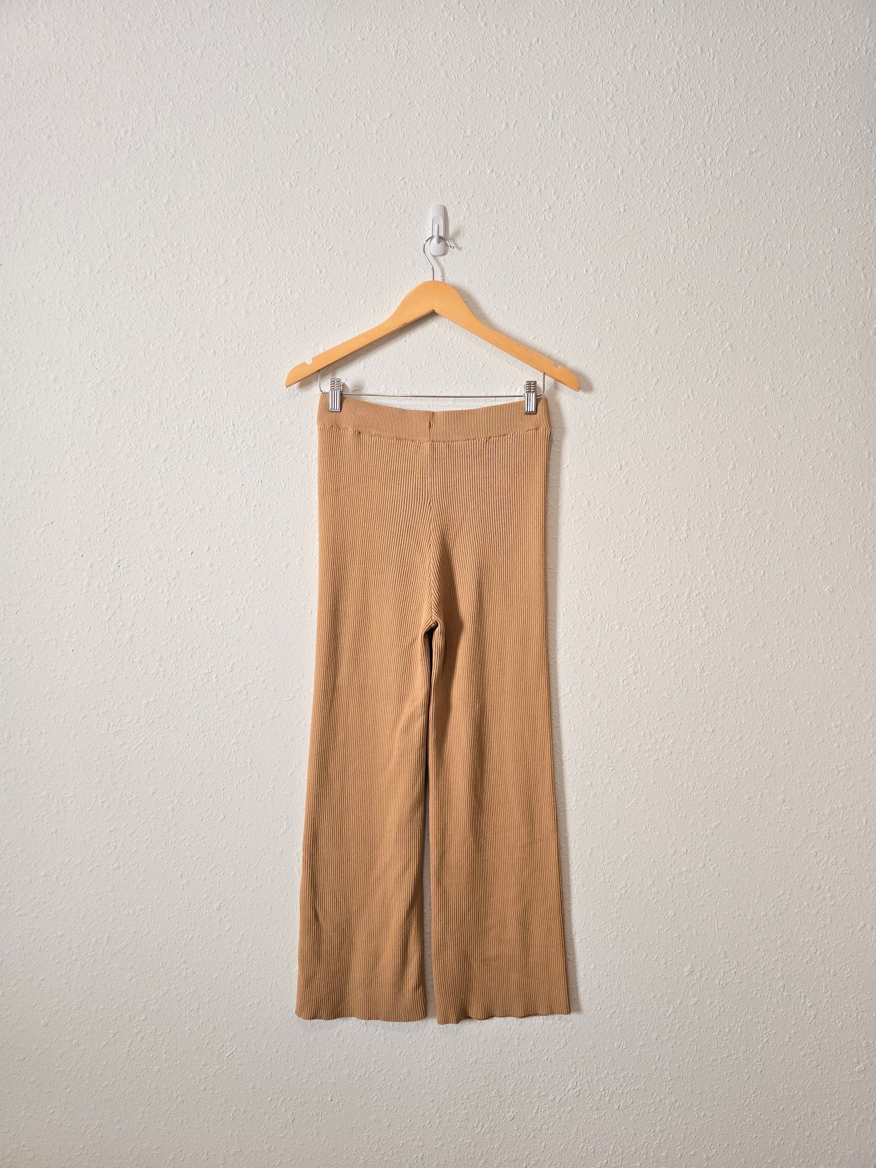 Camel Ribbed Lounge Pants (S)