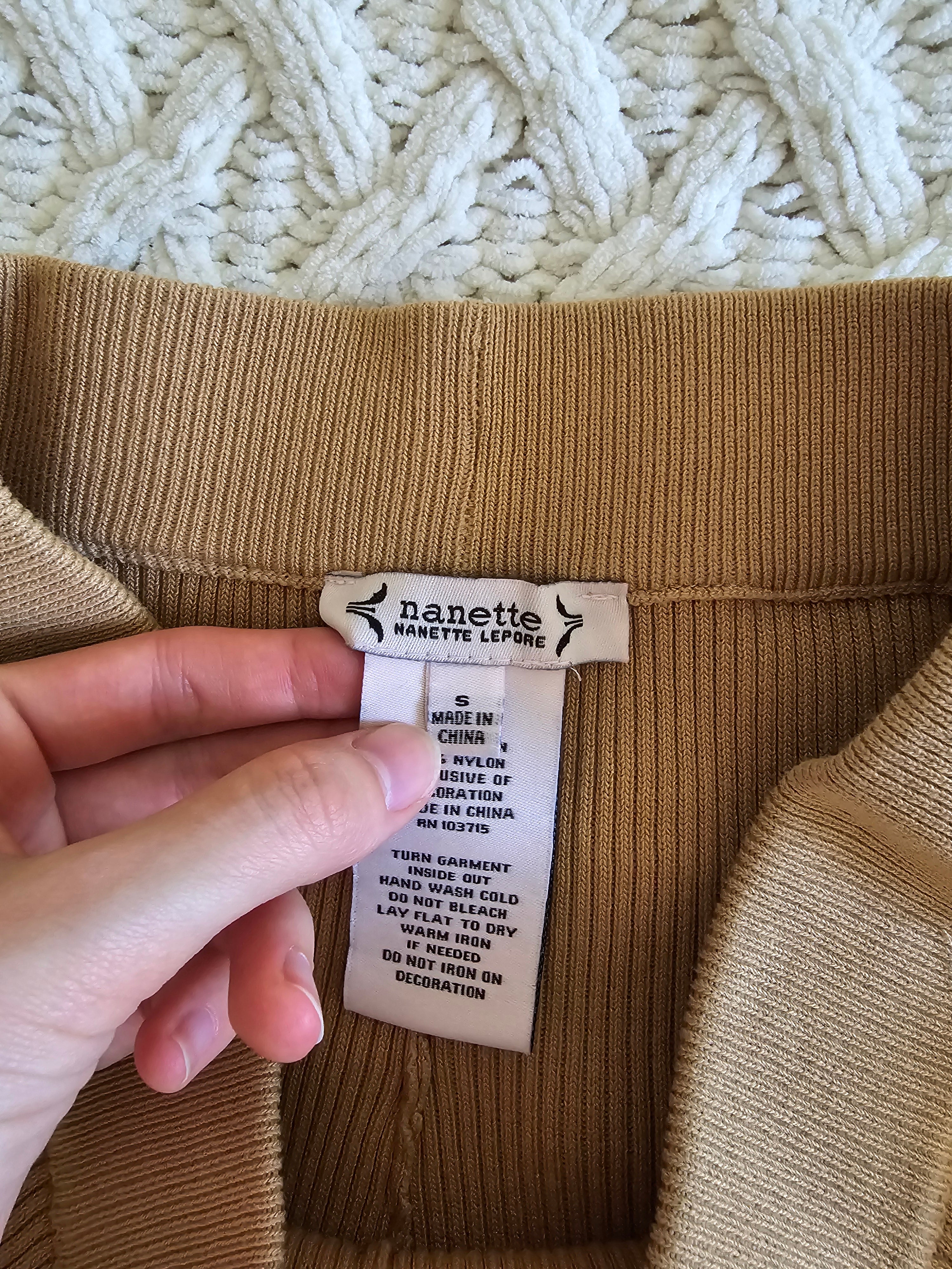 Camel Ribbed Lounge Pants (S)