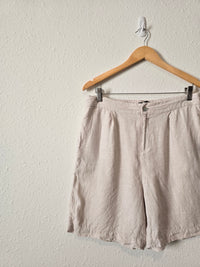 Stone Linen Relaxed Shorts (L)