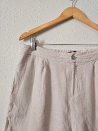 Stone Linen Relaxed Shorts (L)