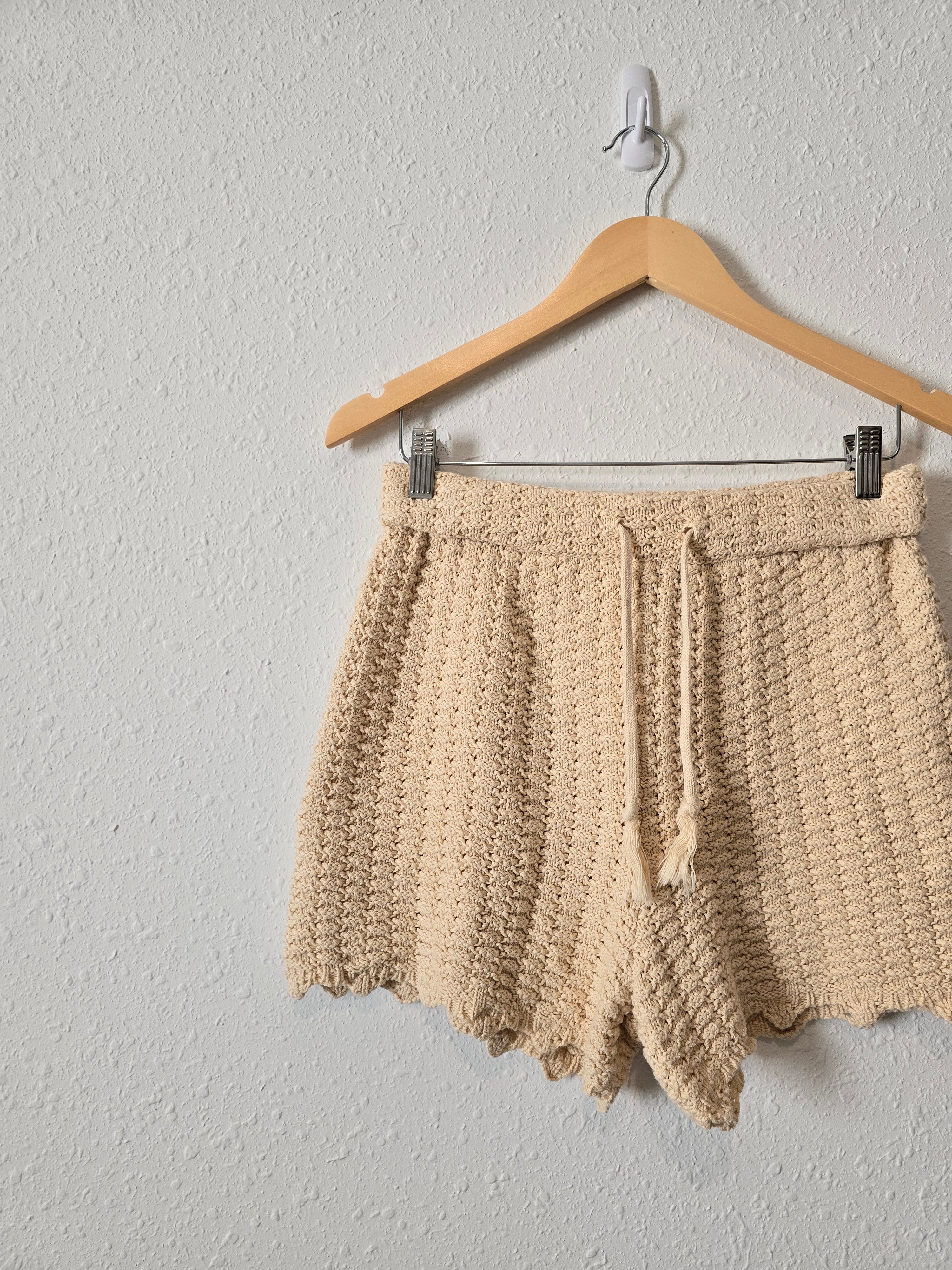 Crochet Knit Cotton Shorts (S)