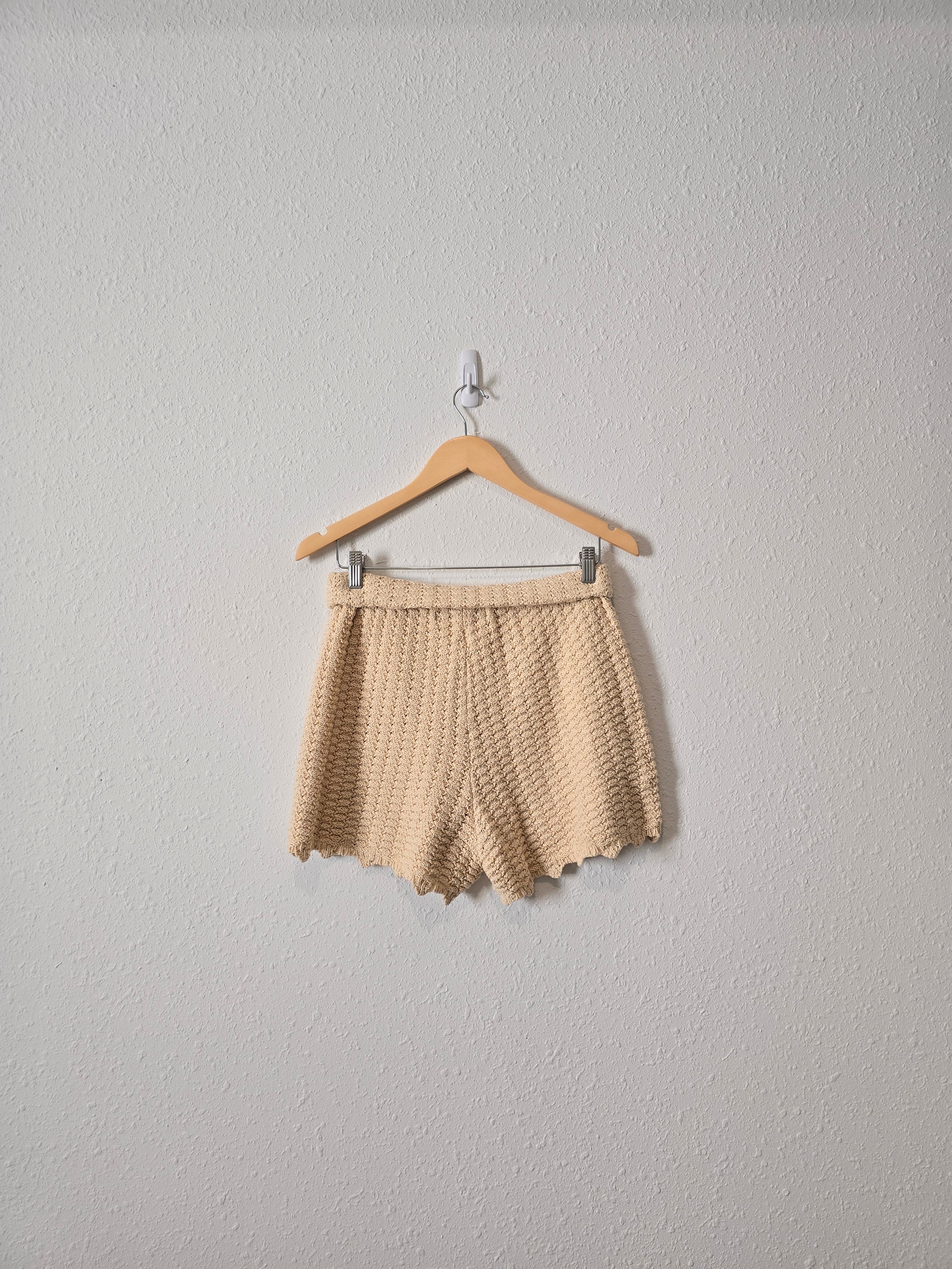 Crochet Knit Cotton Shorts (S)