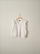 White Cotton Gauze Top (L)