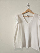 White Cotton Gauze Top (L)