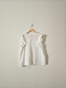 White Cotton Gauze Top (L)