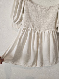 Linen Blend Puff Sleeve Romper (8)