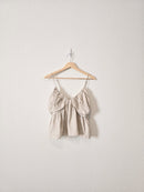 J.Crew Gathered Linen Tank (L)