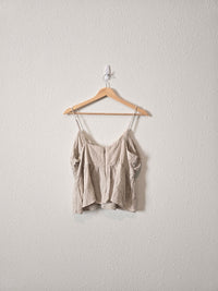 J.Crew Gathered Linen Tank (L)