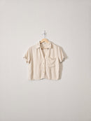 Linen Blend Button Up Top (S)