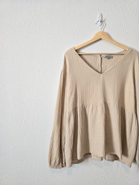 Wishlist Gauze Button Back Top (L)