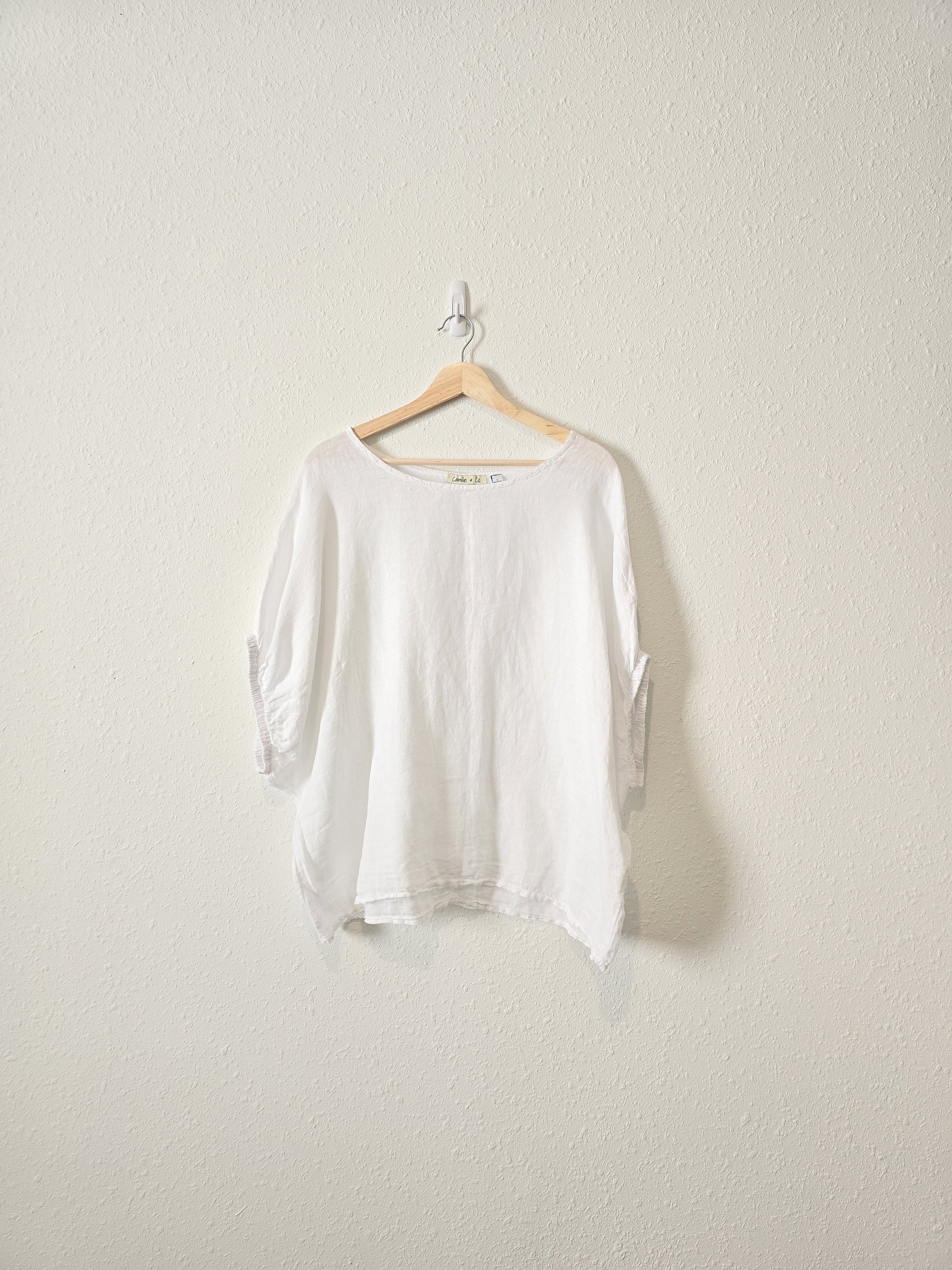 White Linen Oversized Top (L)