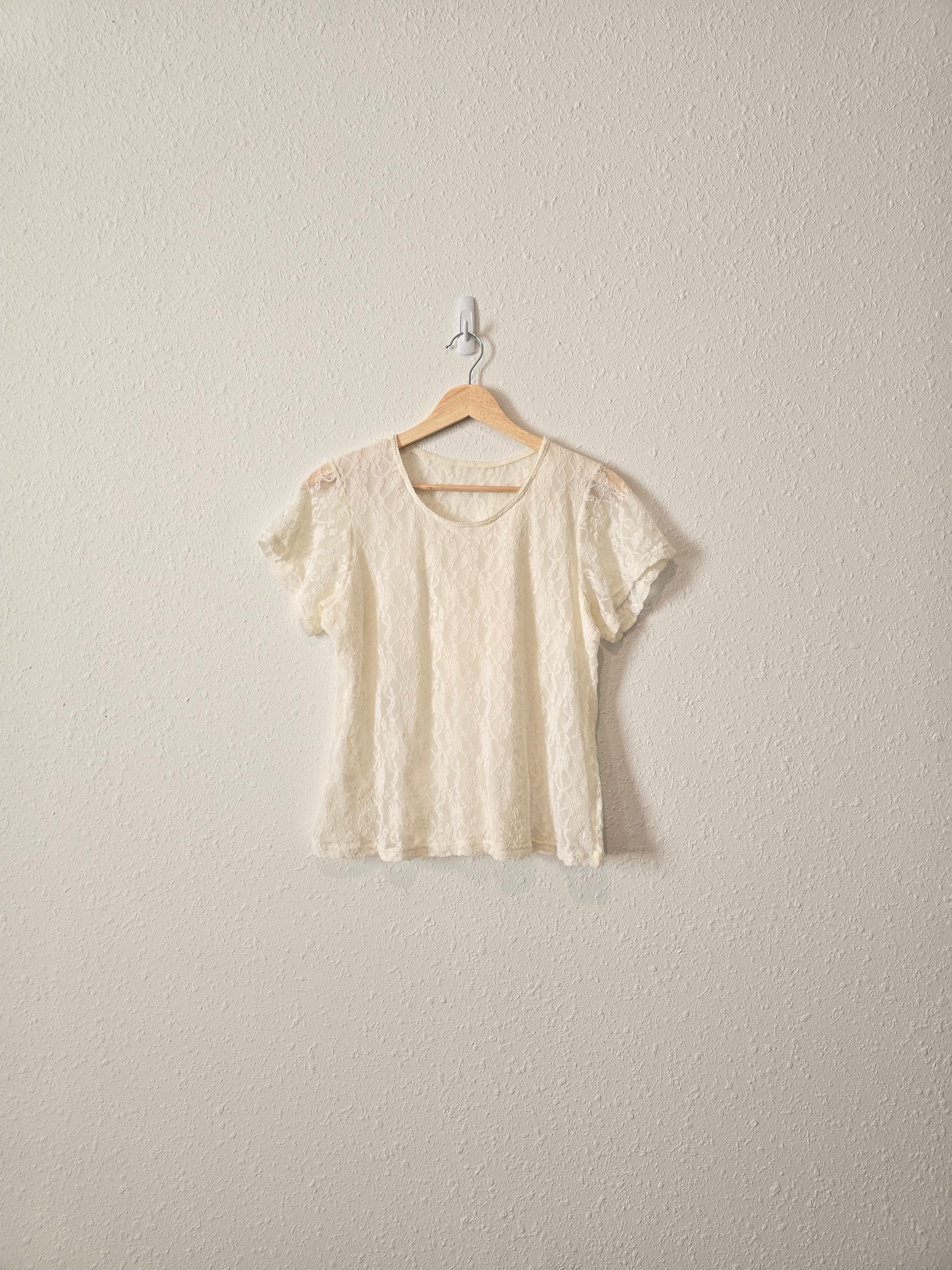 Floral Lace Short Sleeve Tee (M)