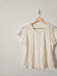 Floral Lace Short Sleeve Tee (M)