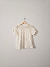 Floral Lace Short Sleeve Tee (M)