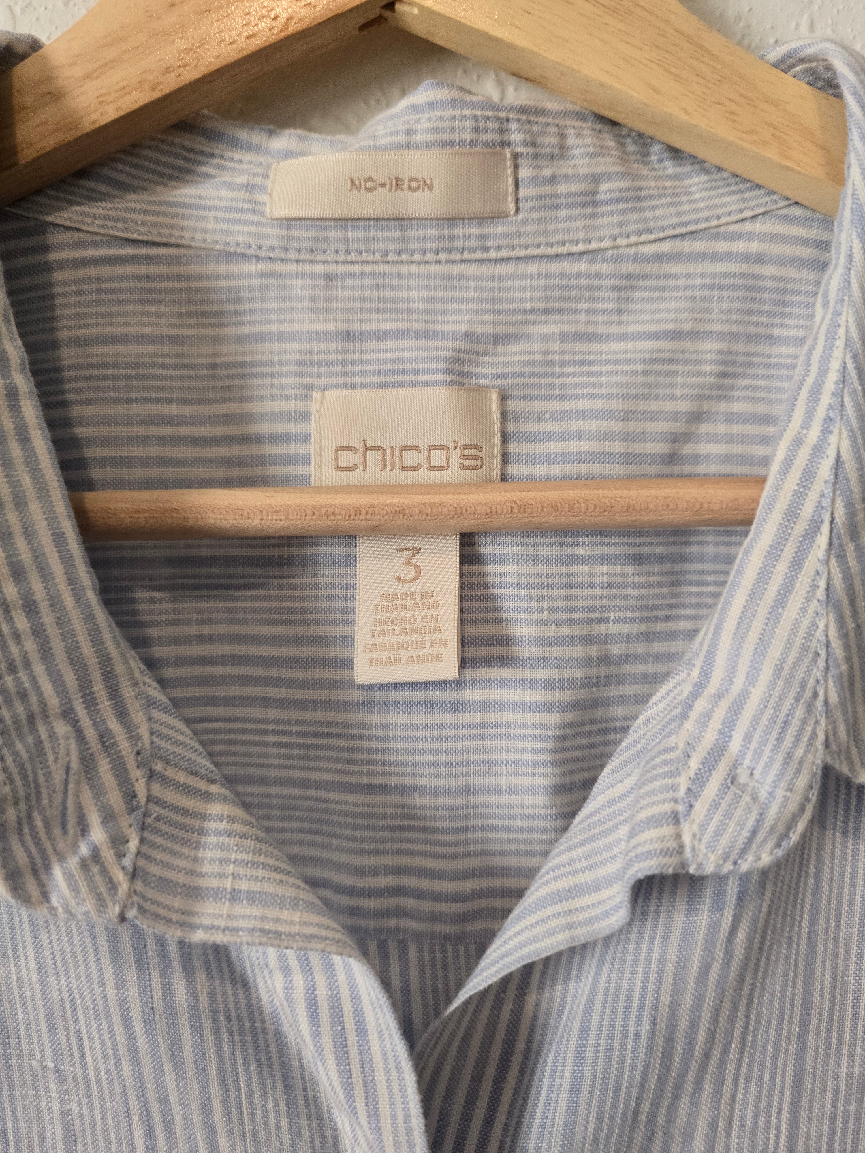 Striped 100% Linen Button Up (XL)