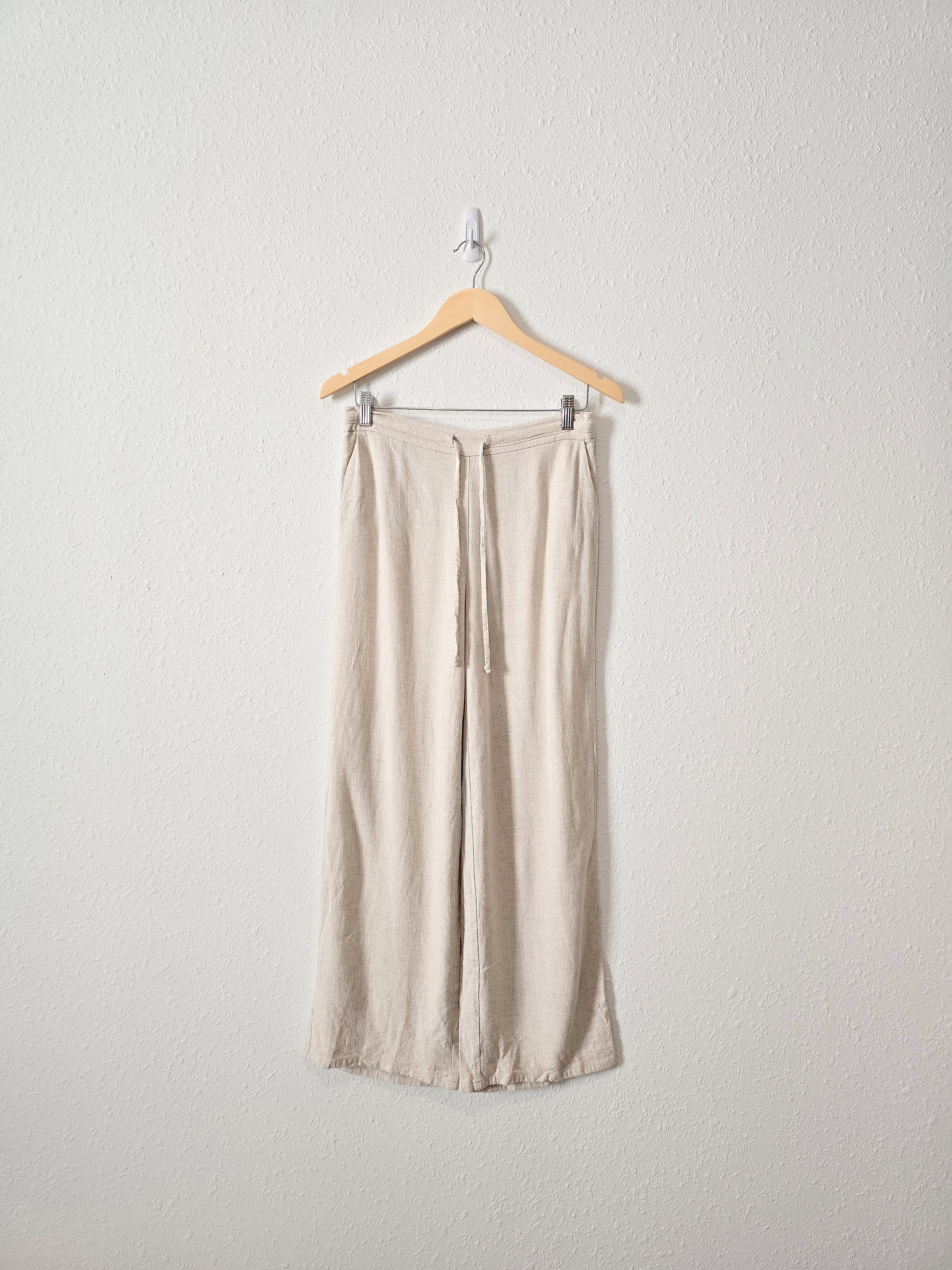 Oat Linen Wide Leg Pants (XS)