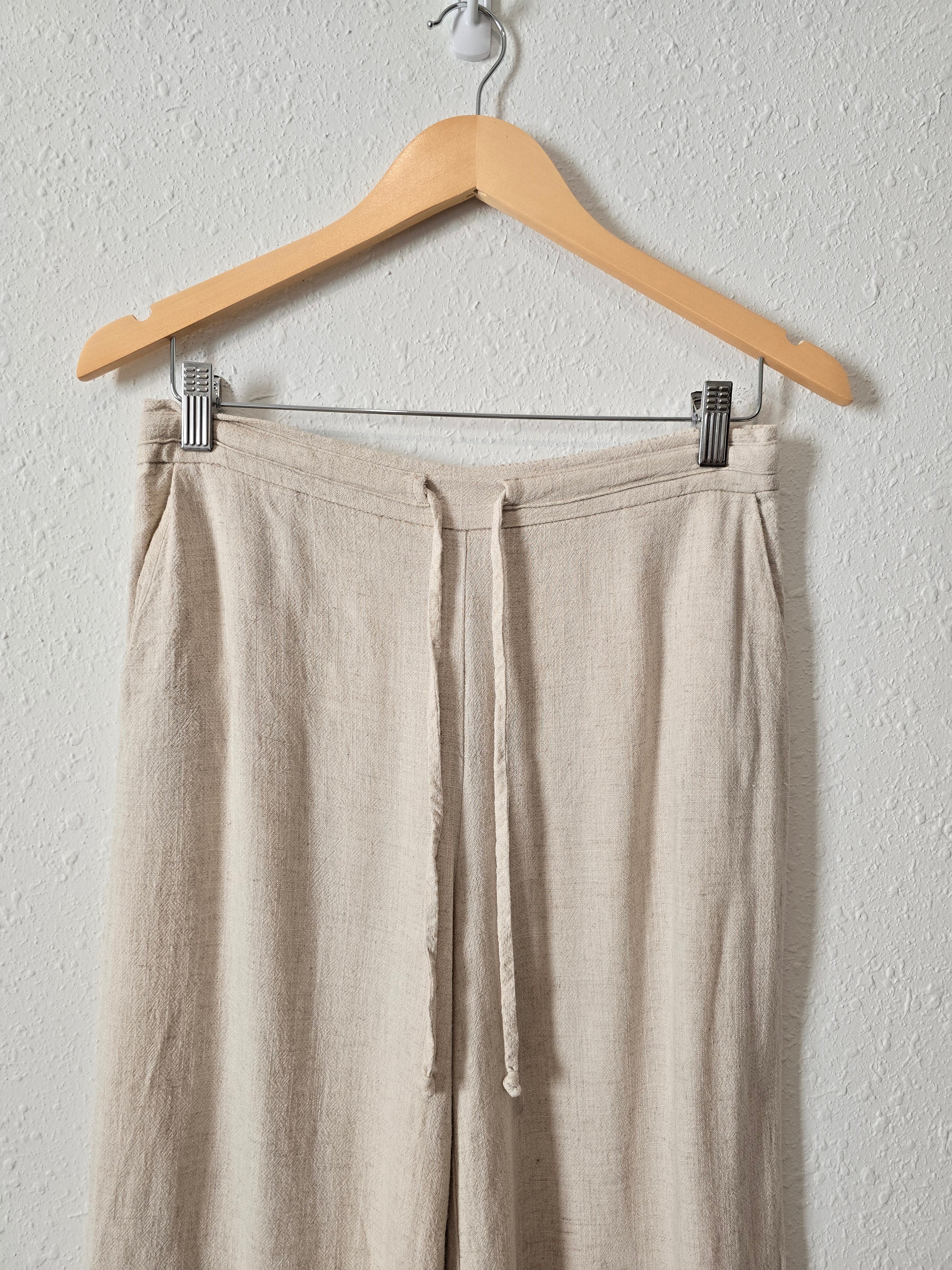 Oat Linen Wide Leg Pants (XS)