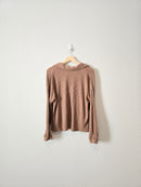 Brown Ribbed Collared Top (S)