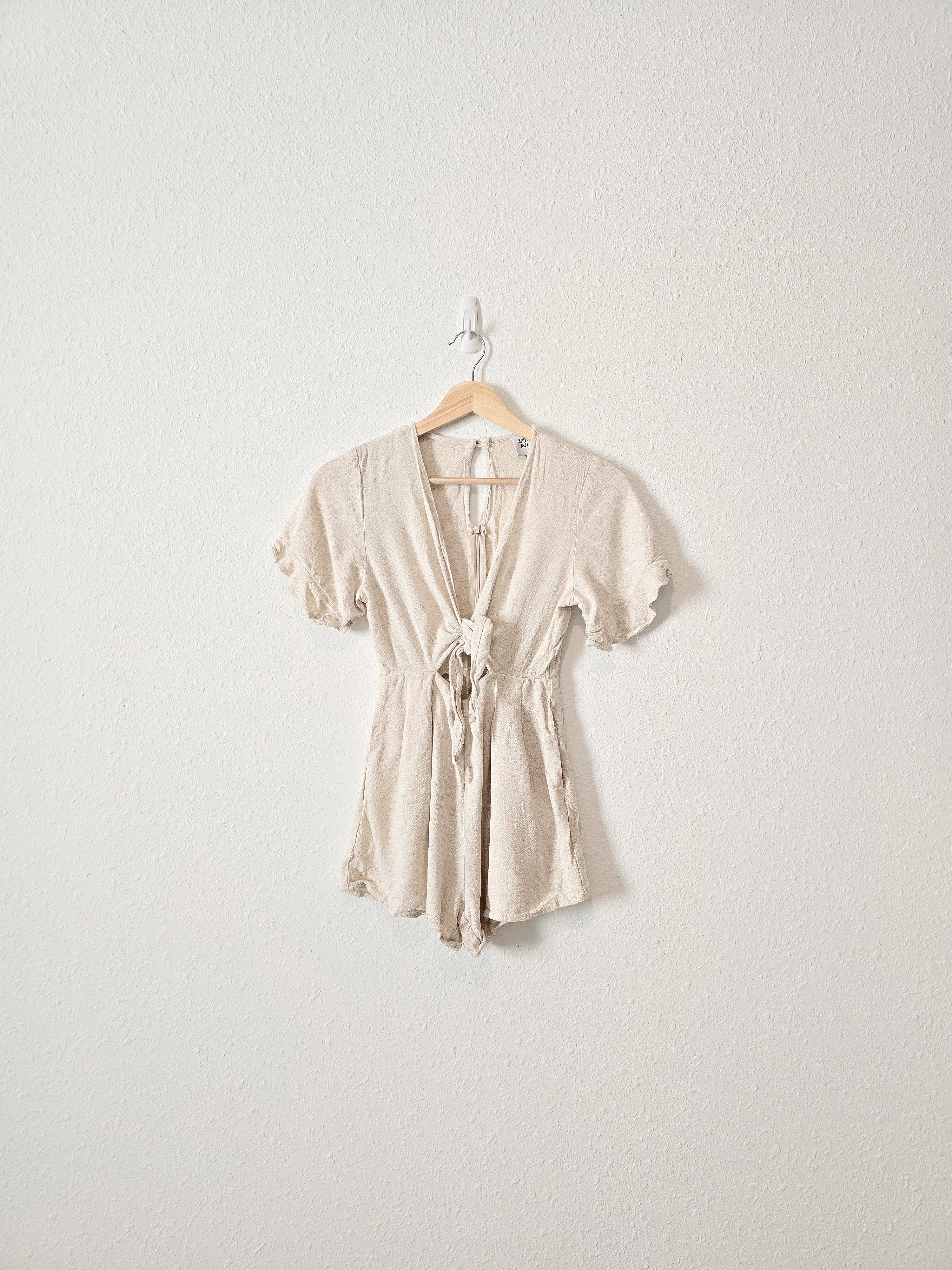 Princess Polly Linen Tie Front Romper (2)