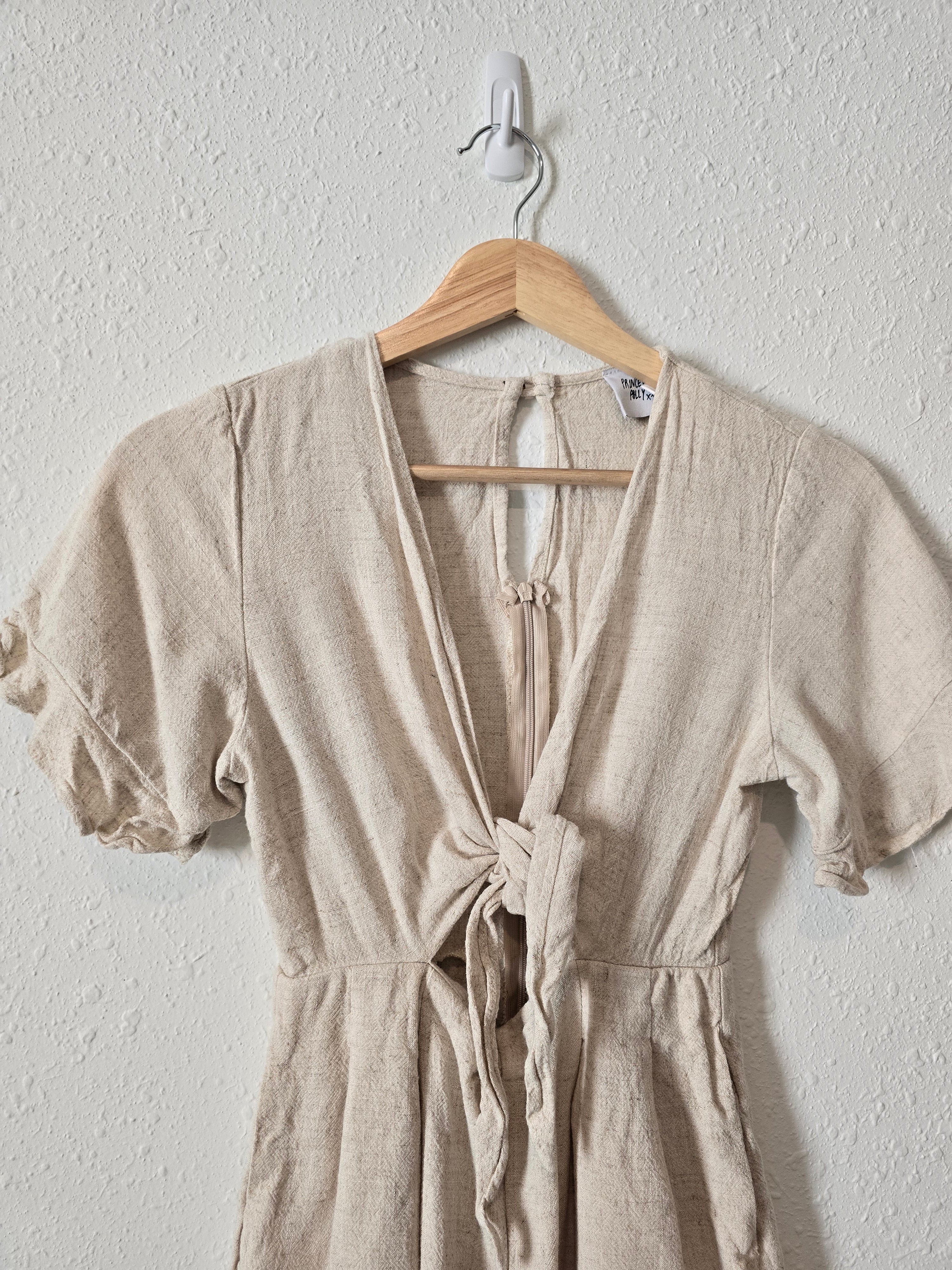 Princess Polly Linen Tie Front Romper (2)