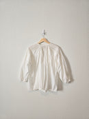 Anthropologie White Puff Sleeve Top (M)