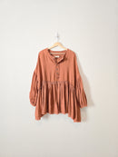 Free People Terracotta Gauze Top (XS)