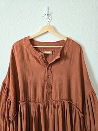 Free People Terracotta Gauze Top (XS)