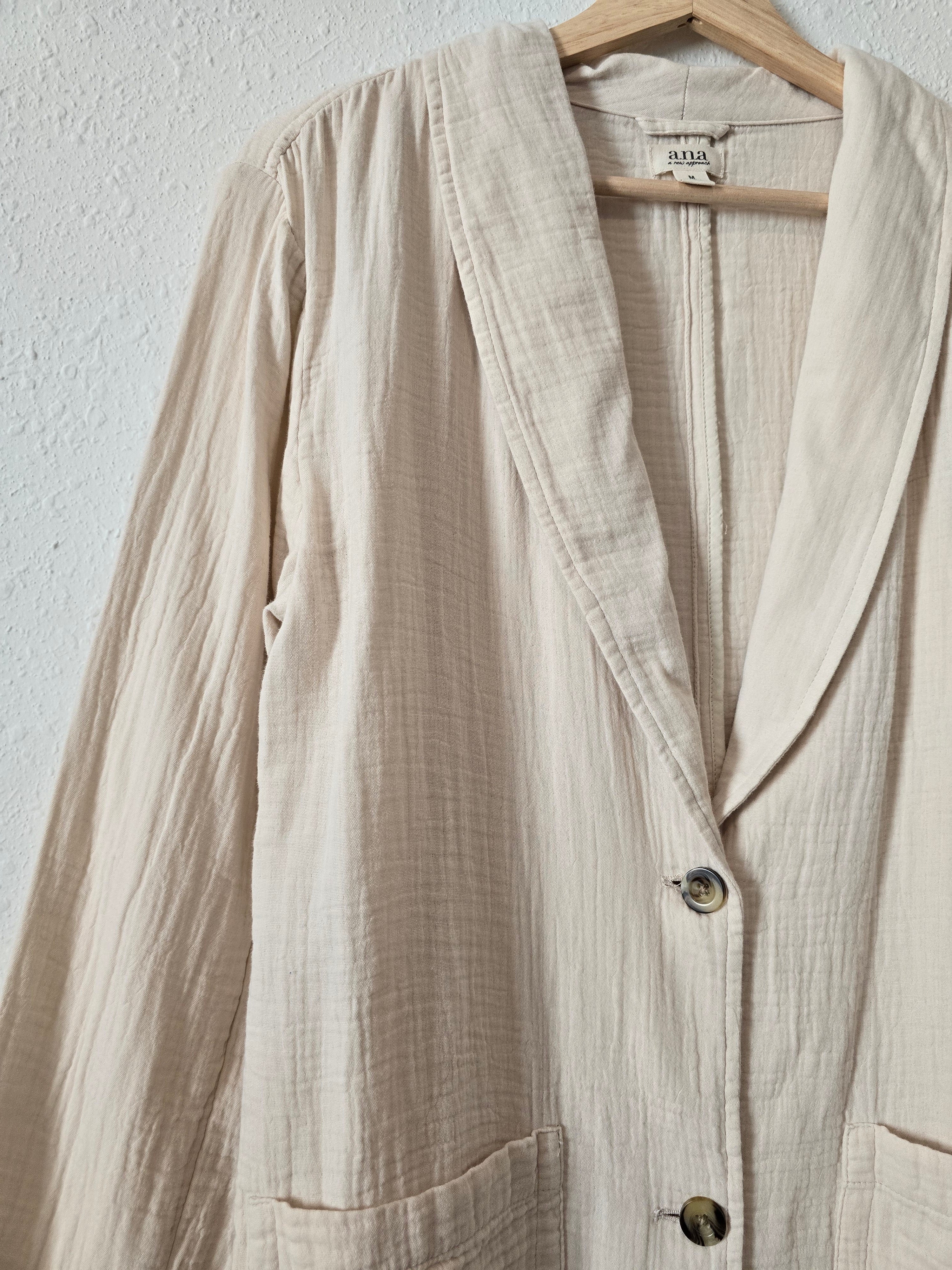 Neutral Gauze Blazer Top (M)