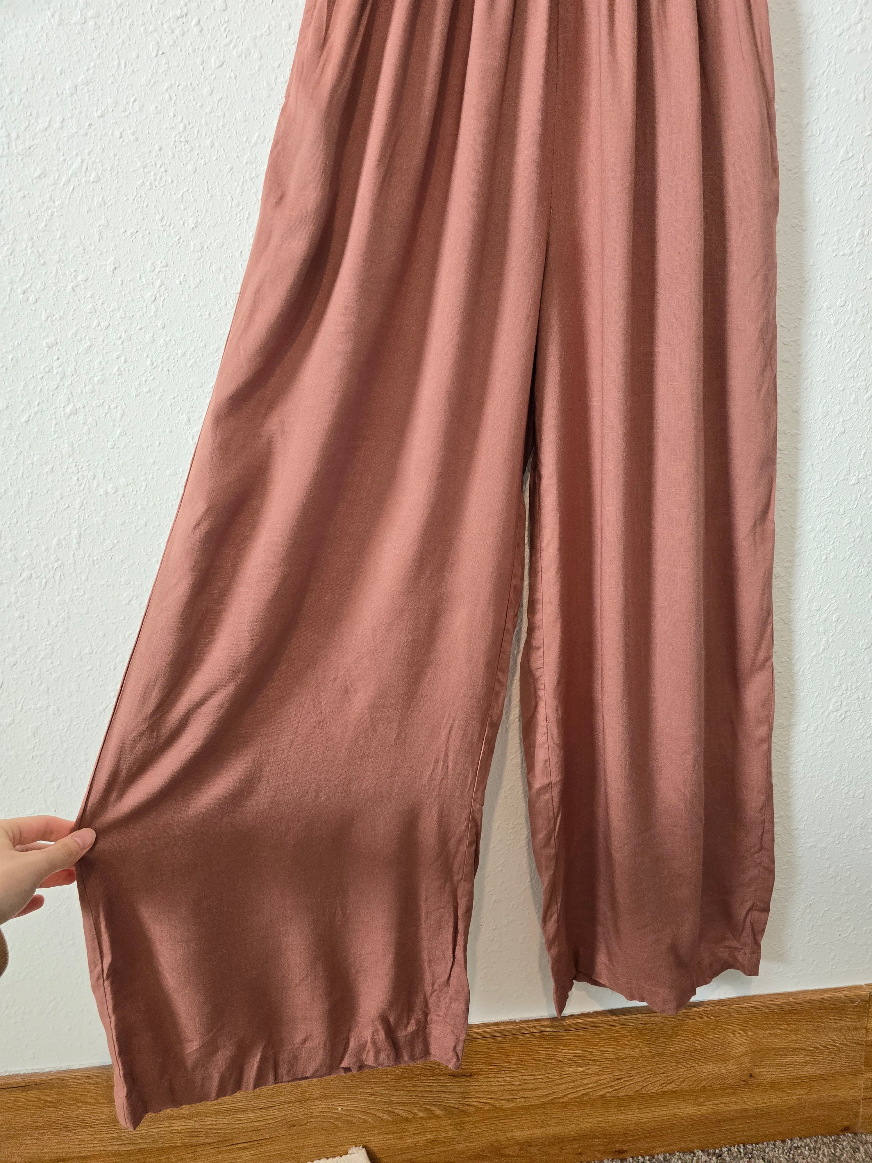 Wide Leg Smocked Jumpsuit (M)