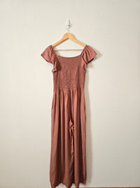 Wide Leg Smocked Jumpsuit (M)