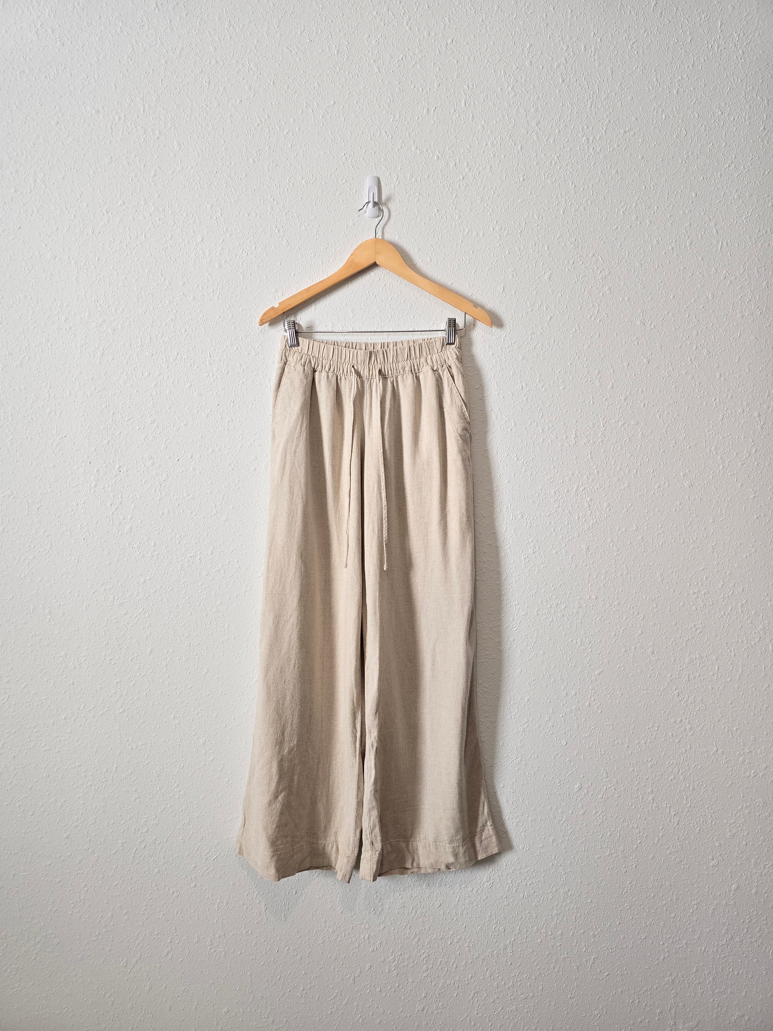 Linen Blend Wide Leg Pants (XS)