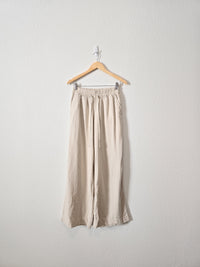 Linen Blend Wide Leg Pants (XS)