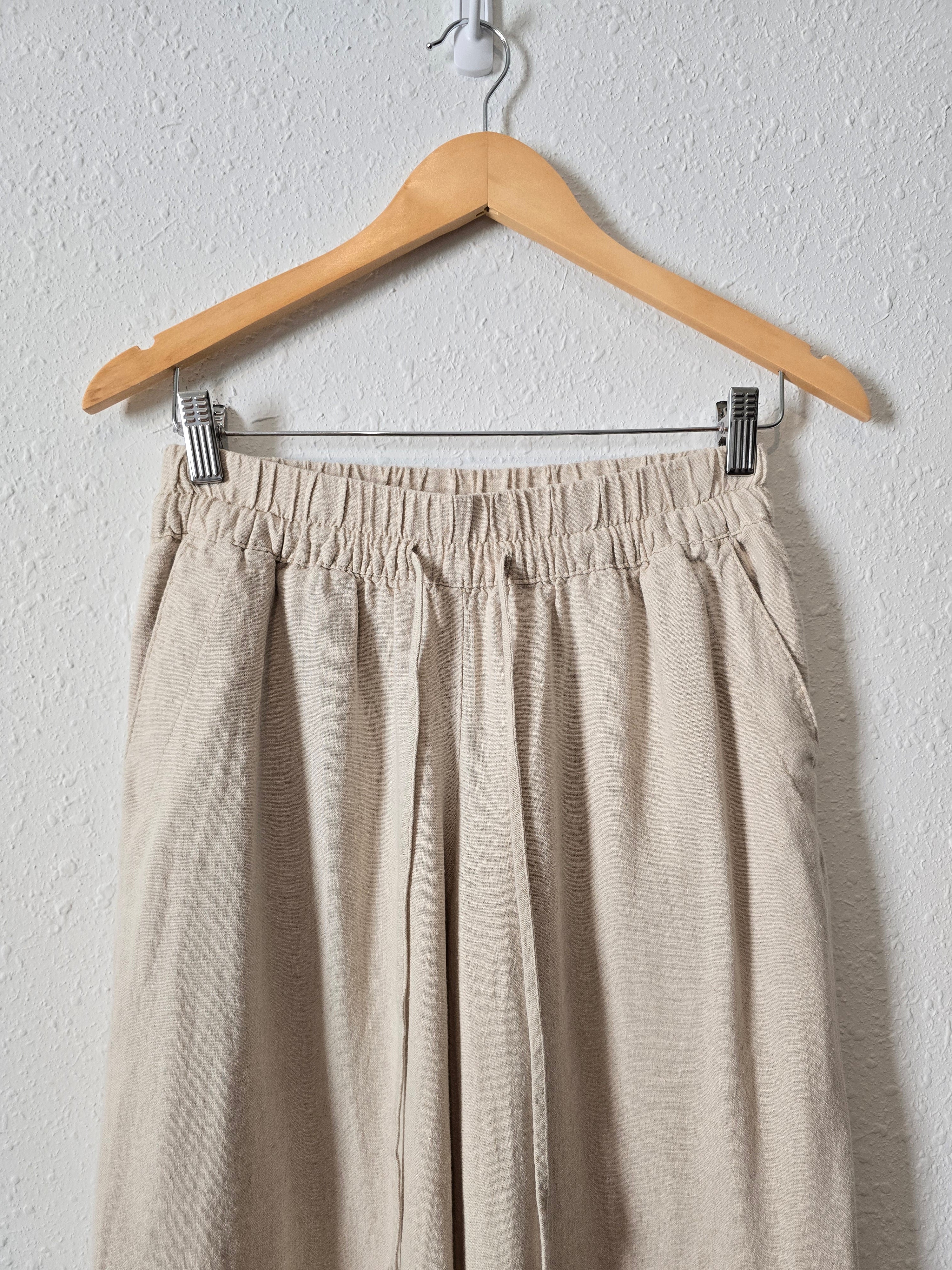 Linen Blend Wide Leg Pants (XS)