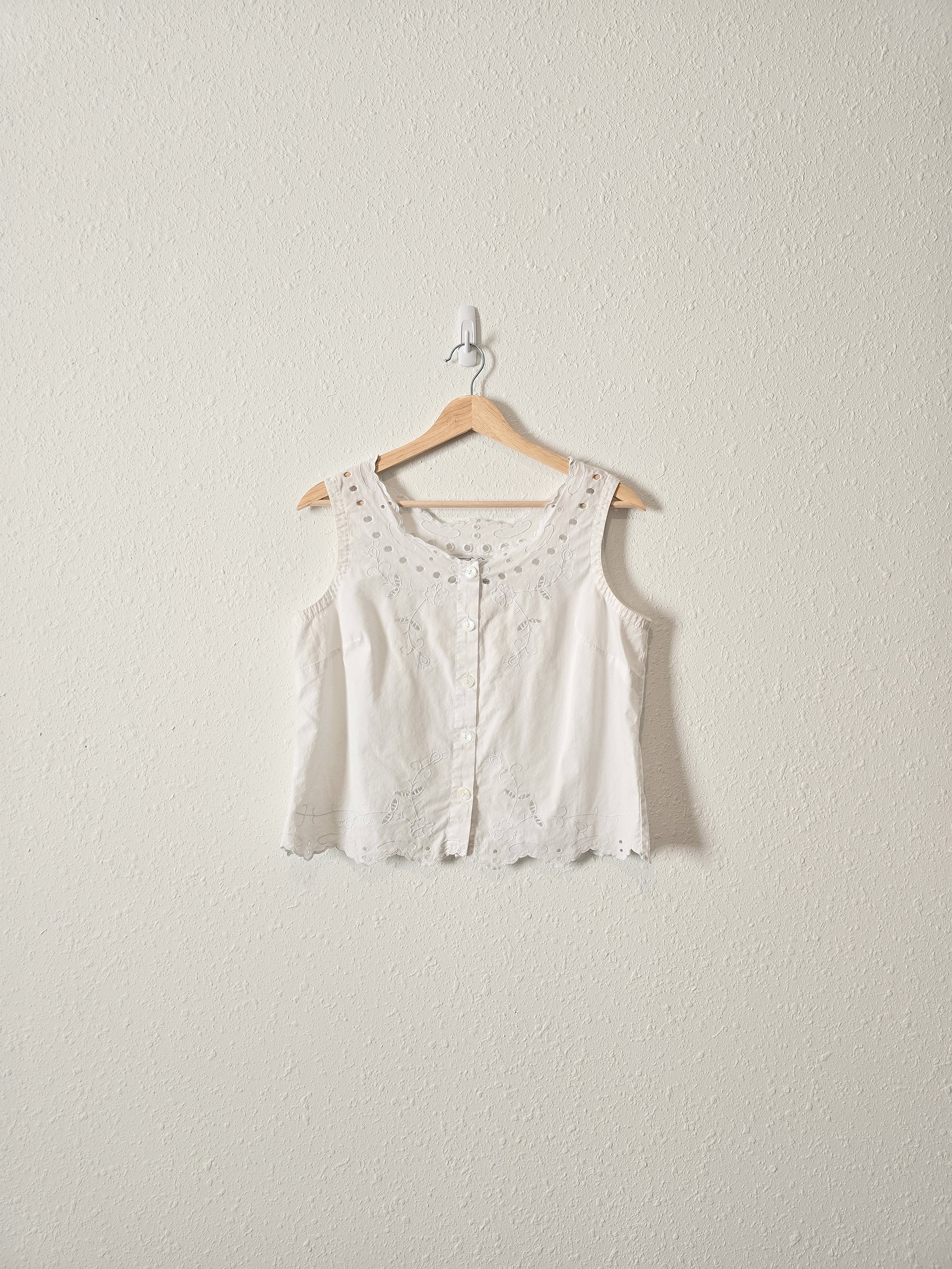 Vintage Button Up Eyelet Tank (8)