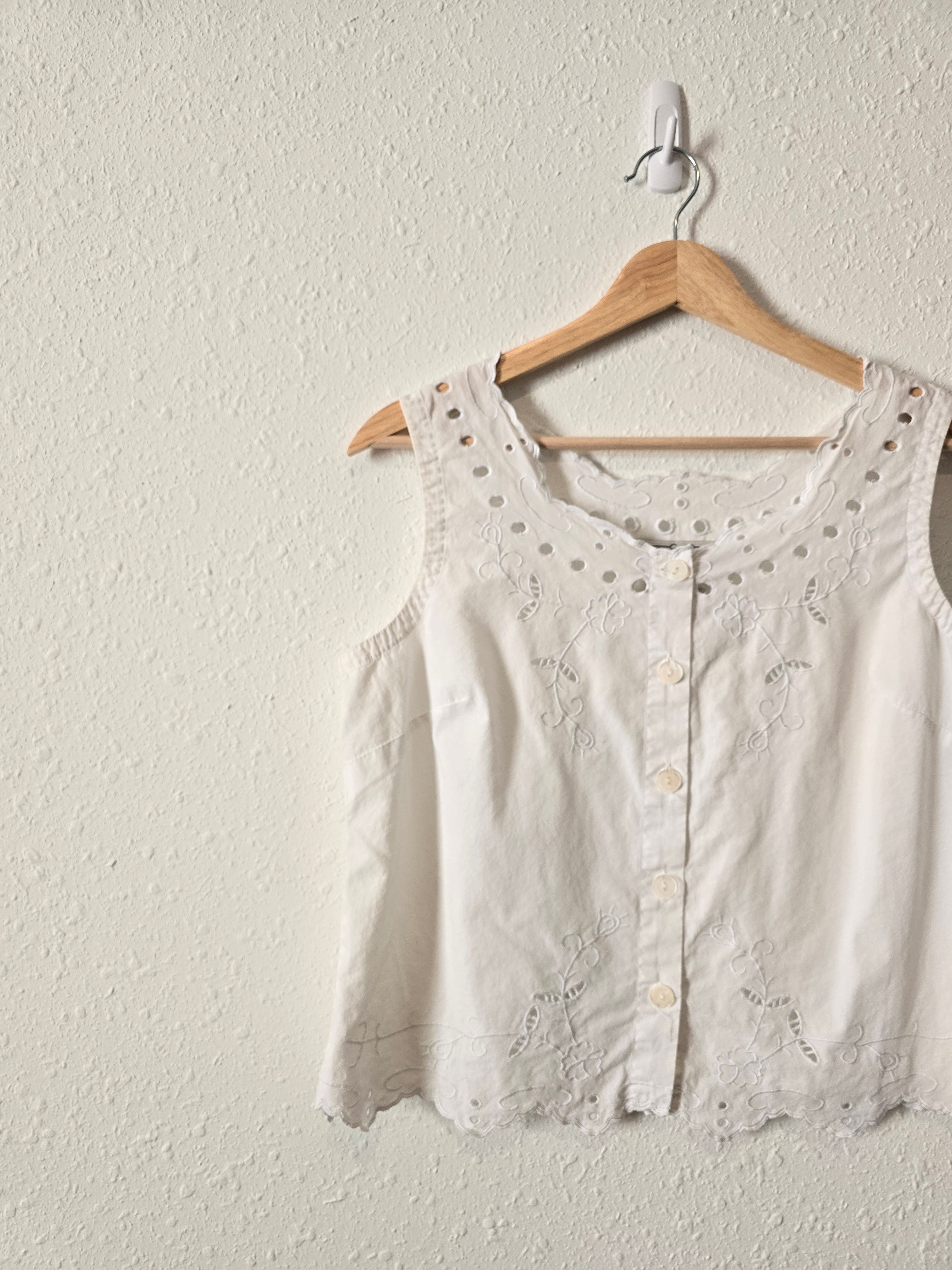 Vintage Button Up Eyelet Tank (8)