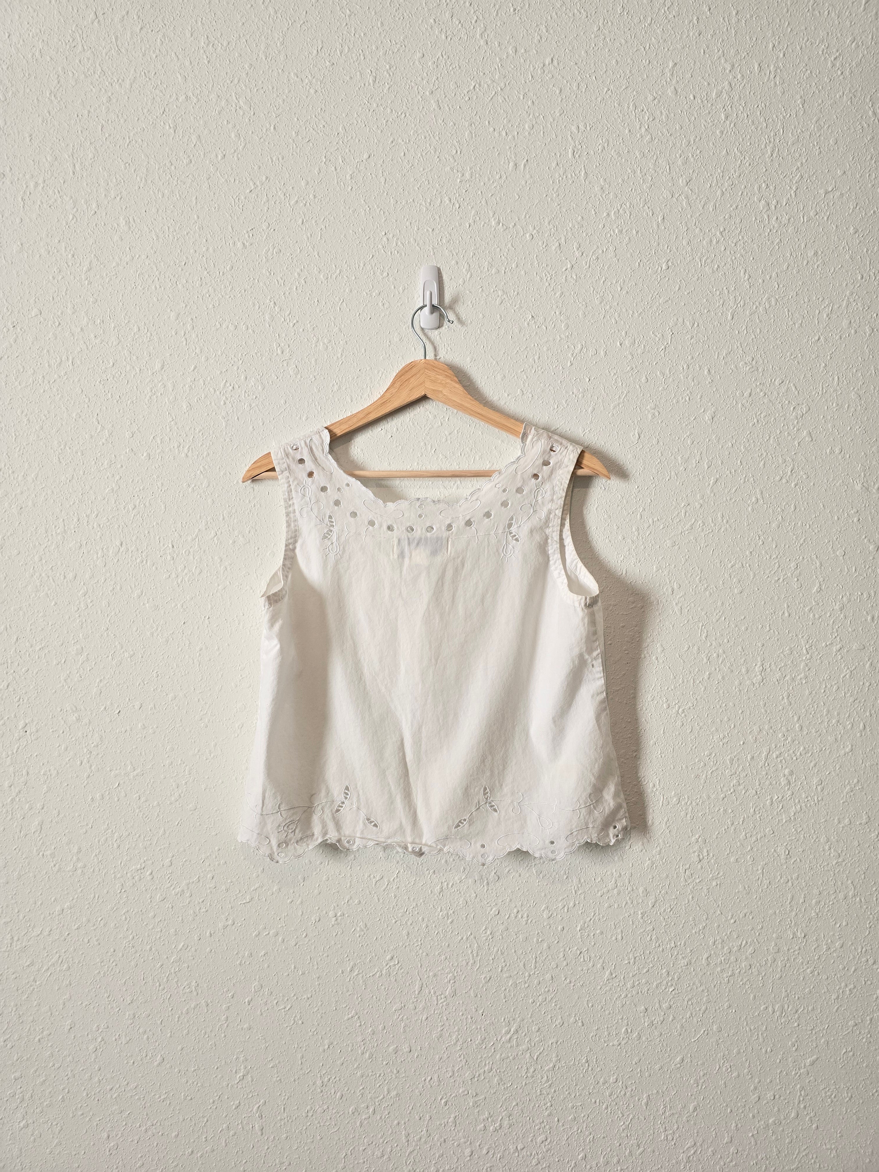 Vintage Button Up Eyelet Tank (8)