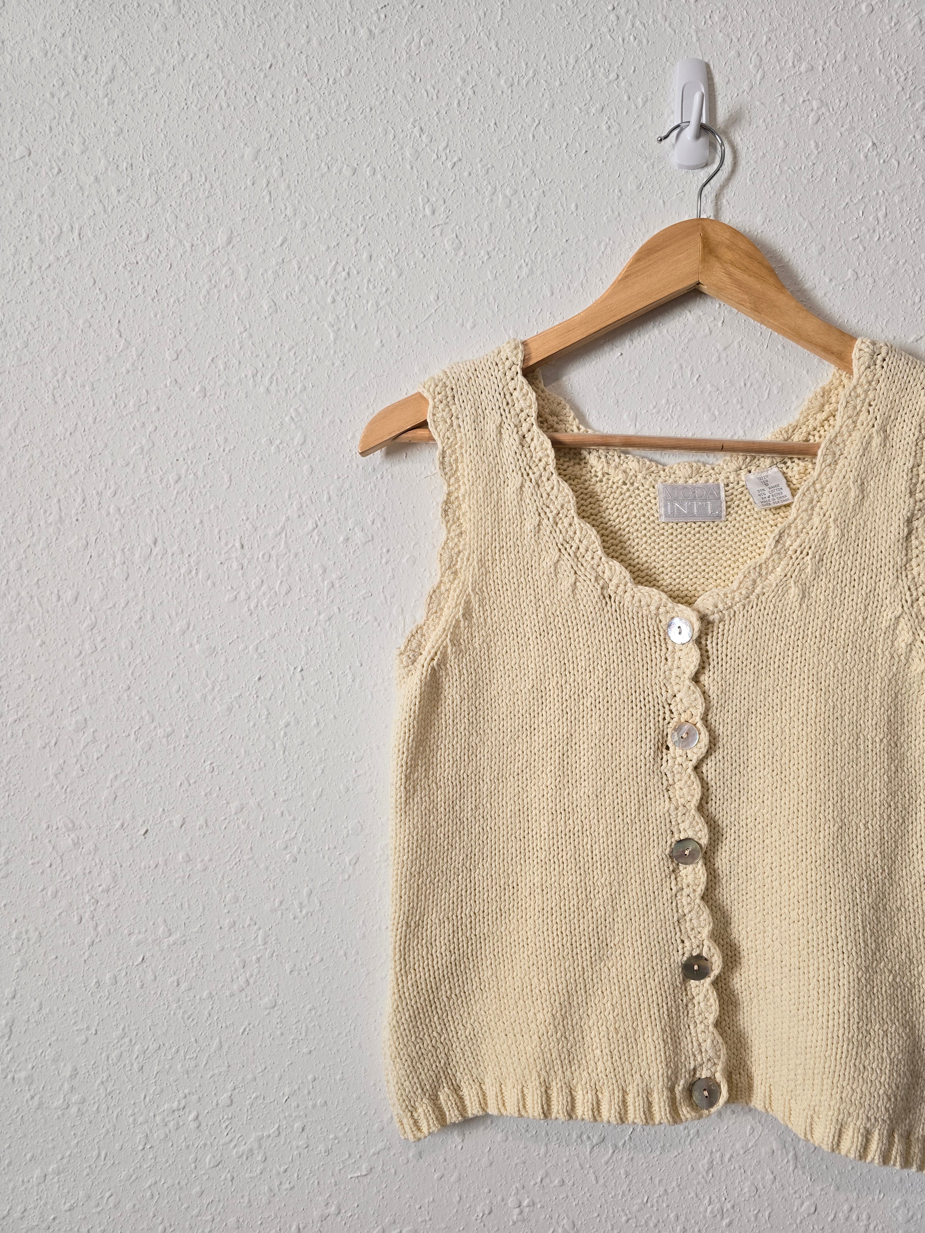 Vintage Cream Knit Tank (S)