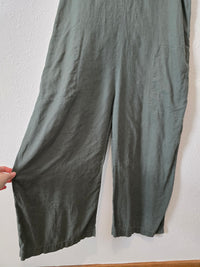 Green Linen Wide Leg Jumpsuit (XXL)