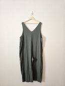 Green Linen Wide Leg Jumpsuit (XXL)