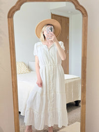 White Lace Cottagecore Dress (L)