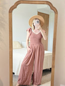 Wide Leg Smocked Jumpsuit (M)