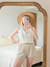 Neutral Linen Easy Shorts (S)