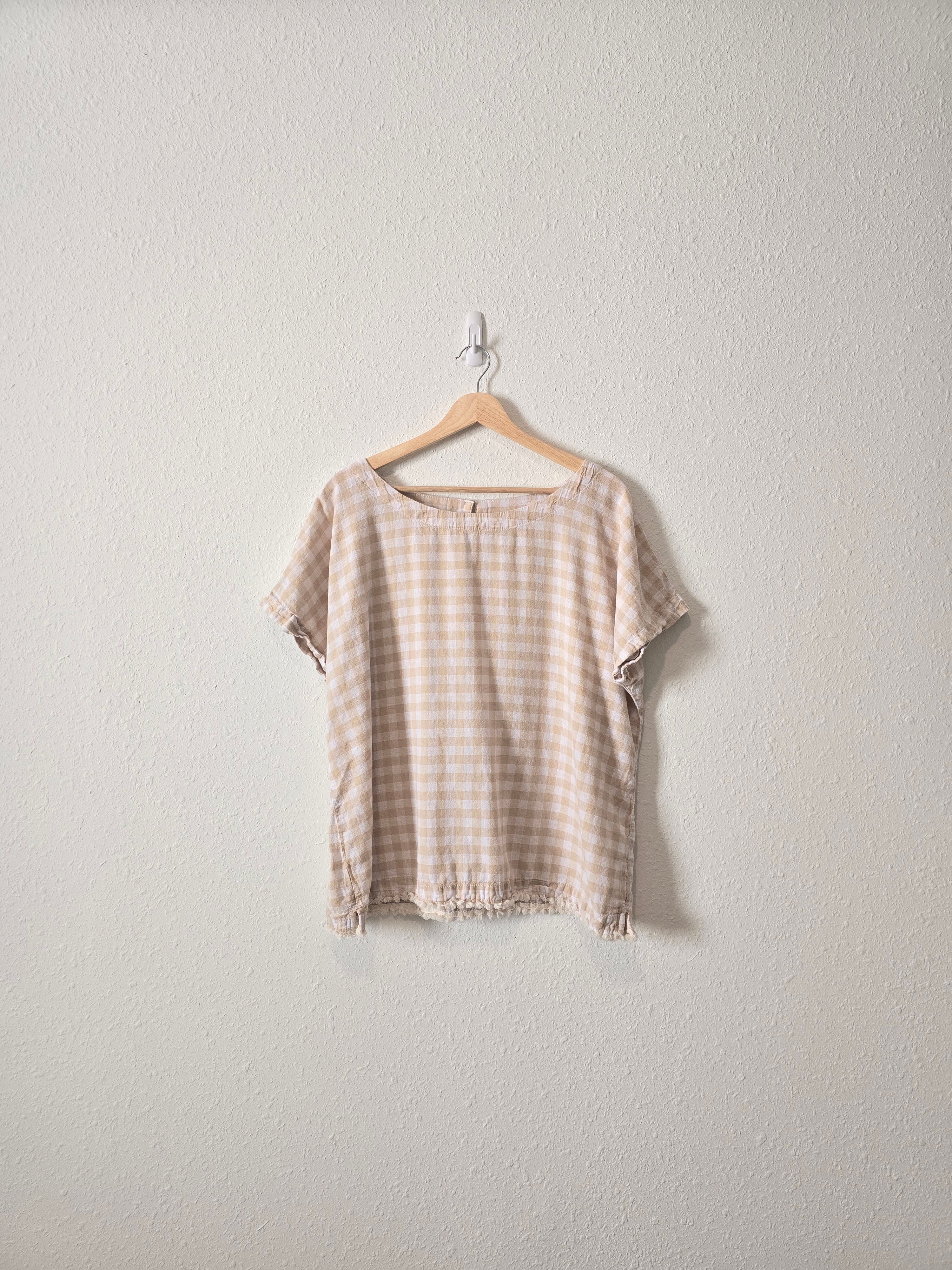 Gingham Linen Blend Top (XL)