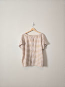 Gingham Linen Blend Top (XL)